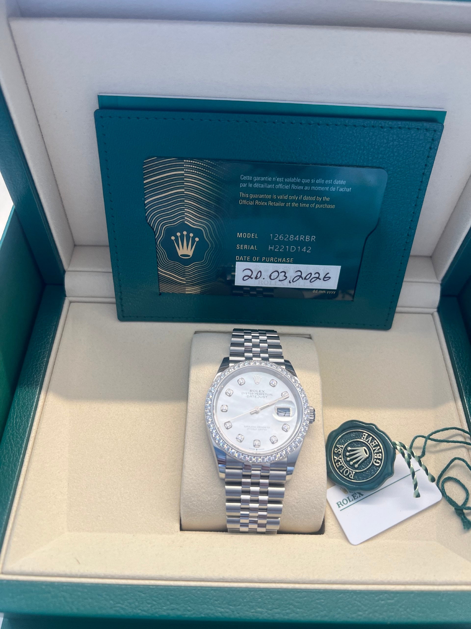 Rolex 126284RBR Jubilee MOP