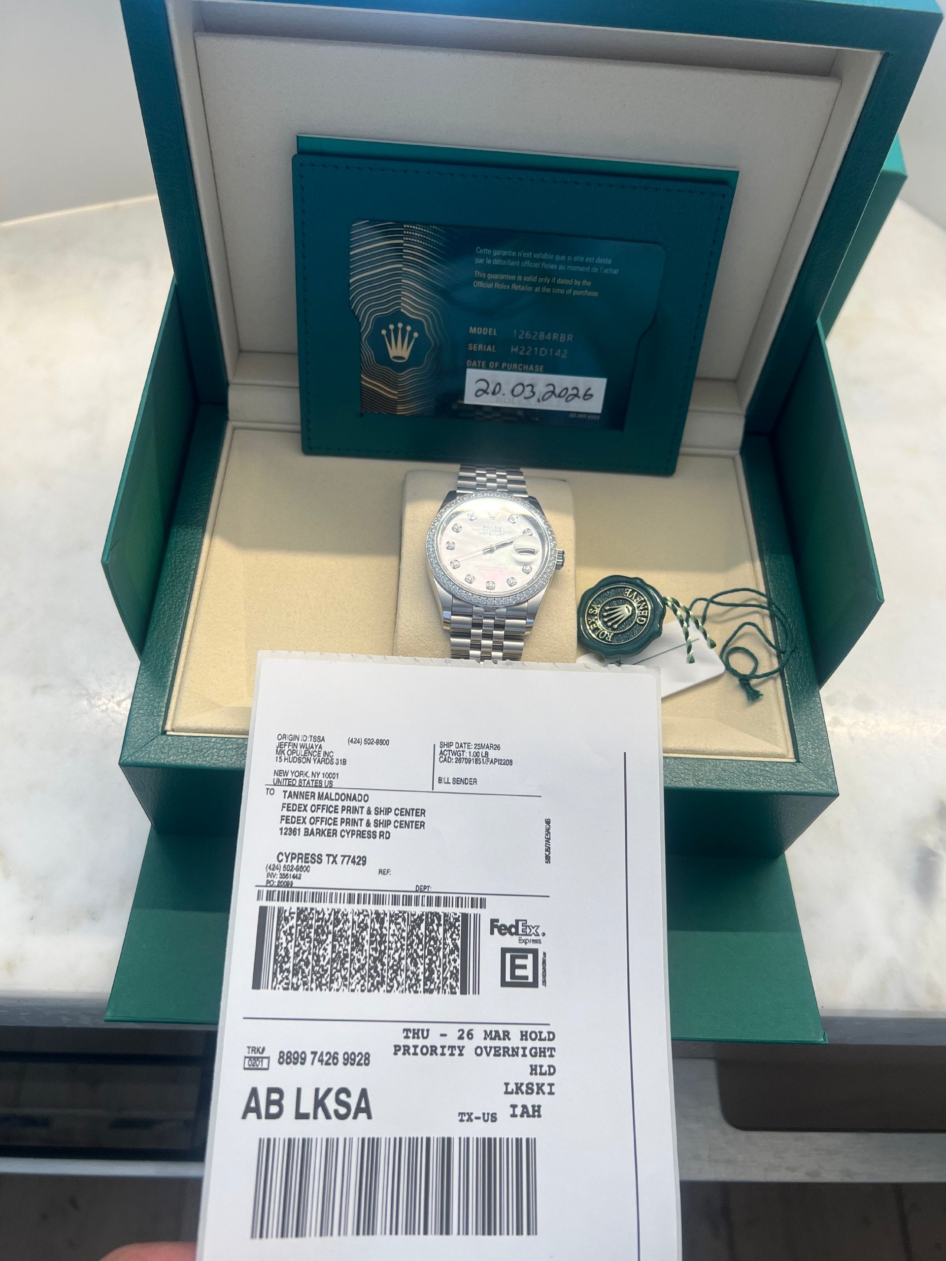 Rolex 126284RBR Jubilee MOP
