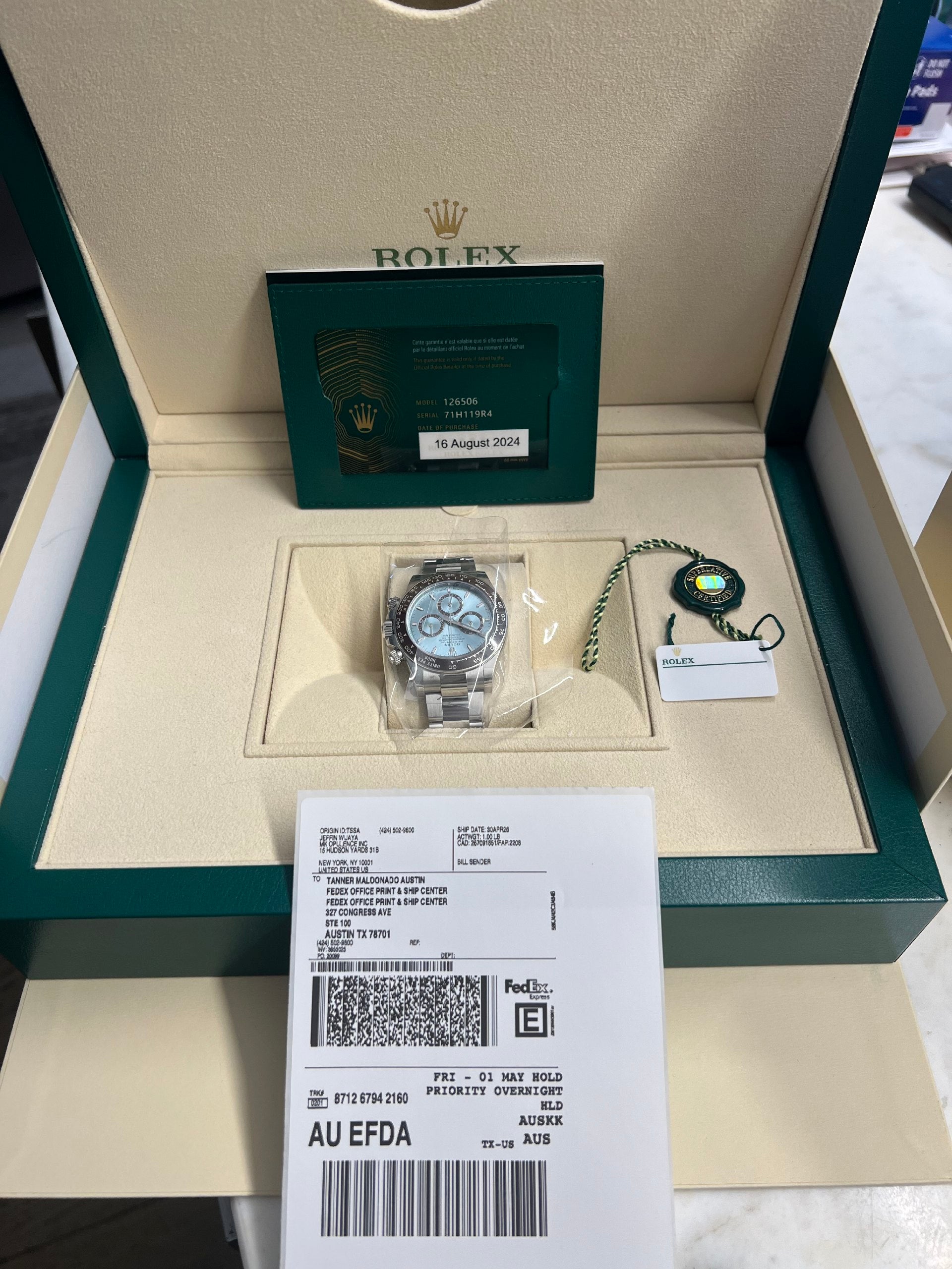 Rolex 126506 Ice Blue Index