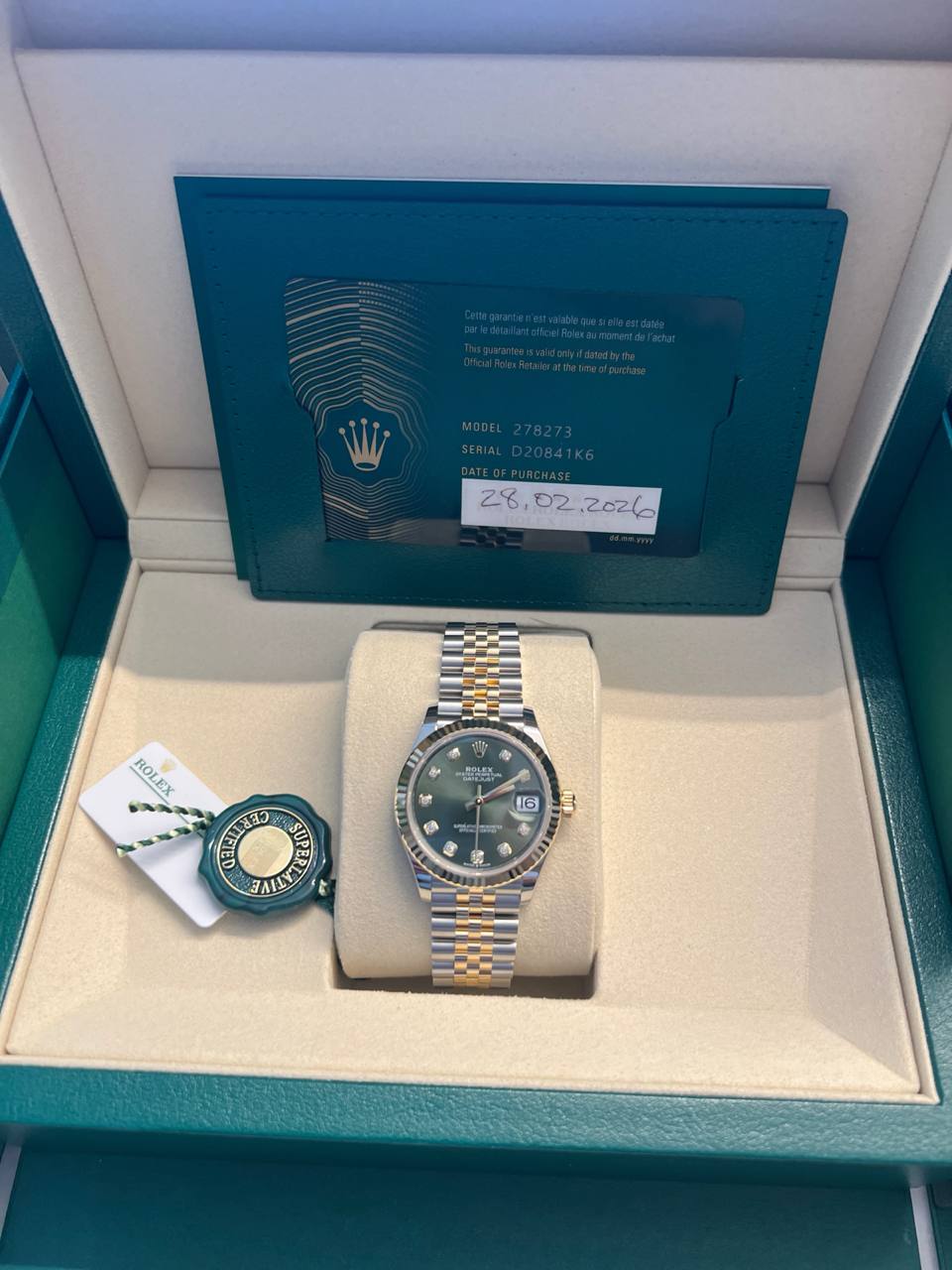 Rolex 278273 Jubilee Grey Diamond