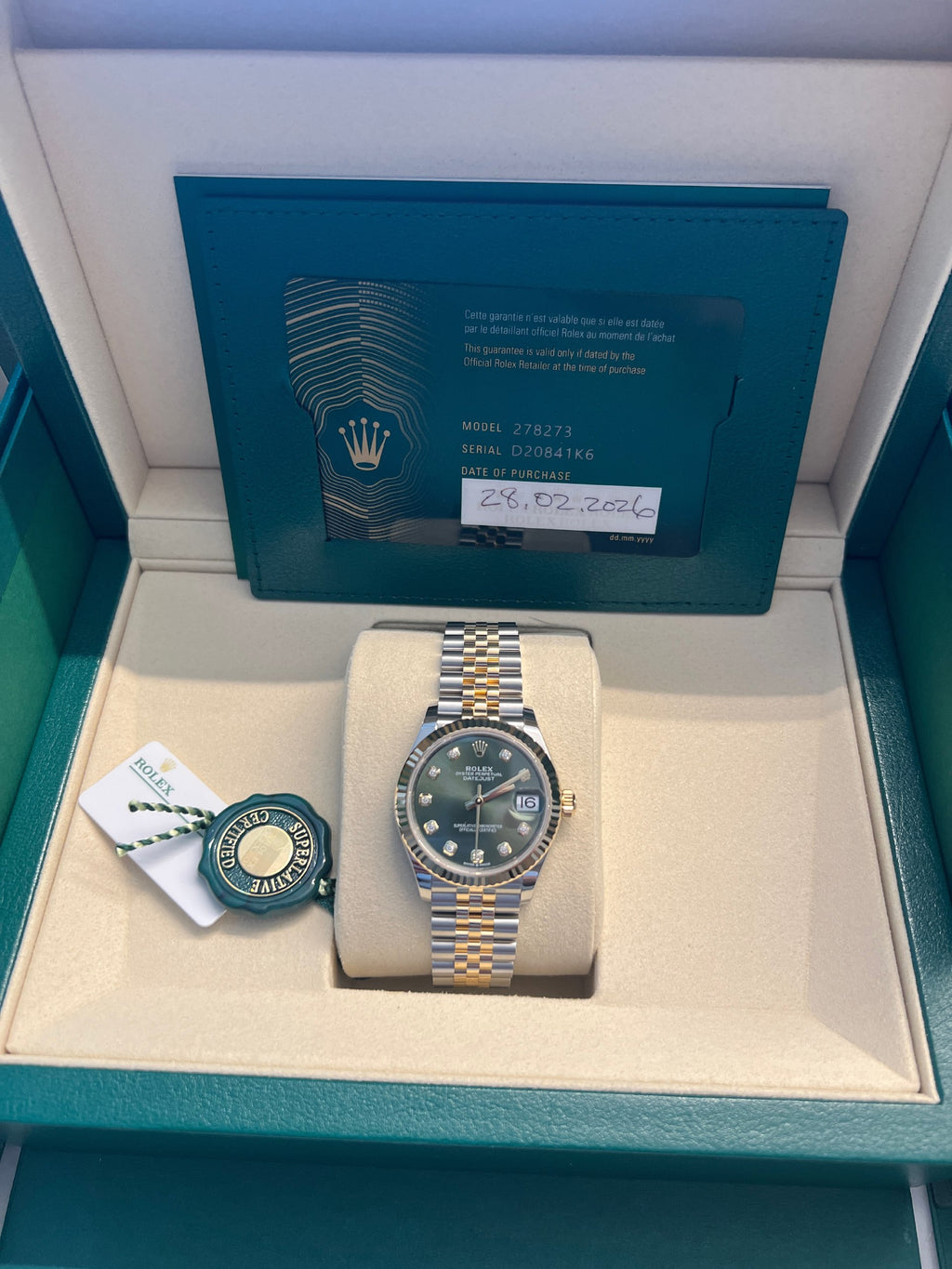 Rolex 278273 Jubilee Grey Diamond