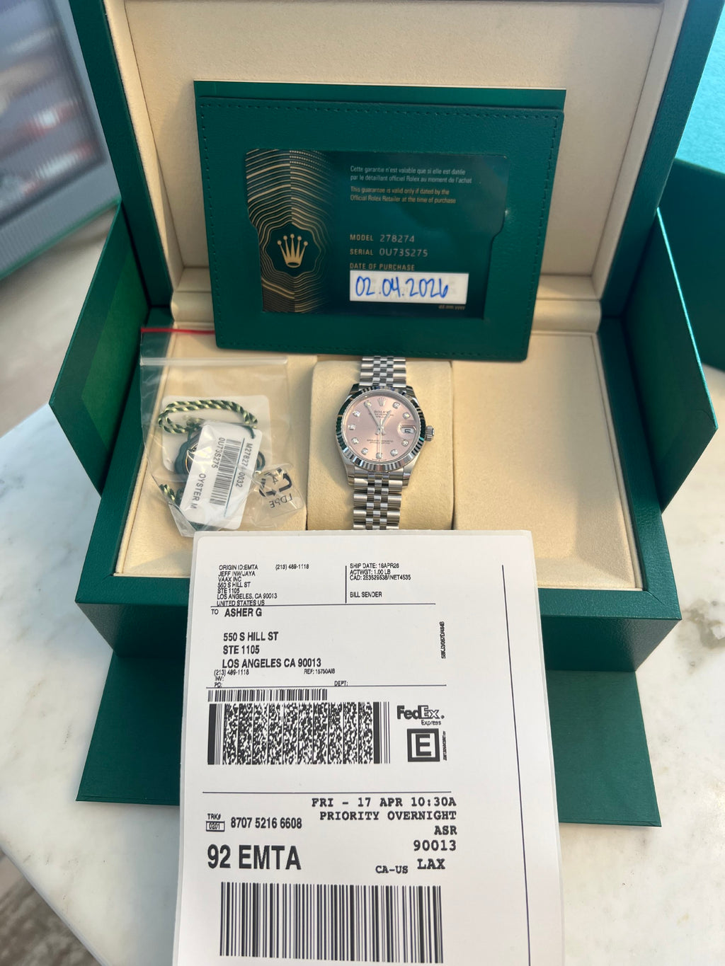 Rolex 278274 Jubilee Grey Diamond