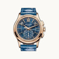 Patek Philippe Annual Calendar 5205R Rose Gold Blue - Open Wrist
