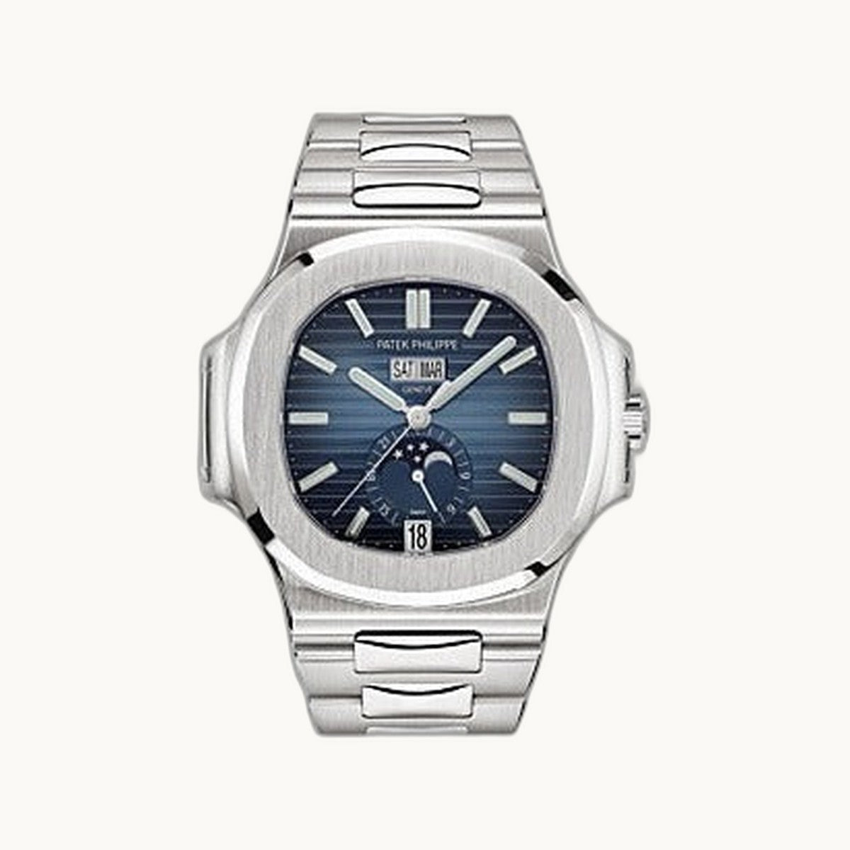 Patek Philippe Nautilus 5726/1A-014 Blue Annual Calendar - Open Wrist