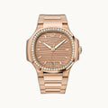 Patek Philippe Nautilus Ladies 7118/1200R-001 Brown Rose Gold - Open Wrist