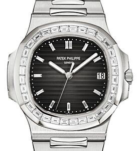 Patek Philippe Nautilus Platinum Black Diamond Baguette 5711/110P-001