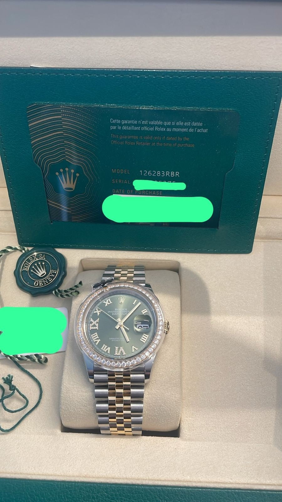 Rolex 126283RBR Jubilee Green Roman VI