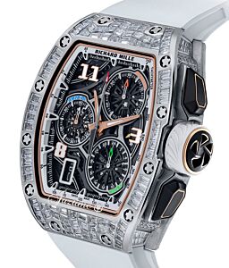Richard Mille Lifestyle Flyback Chronograph White Gold Full Baguette Set Diamonds RM 72-01