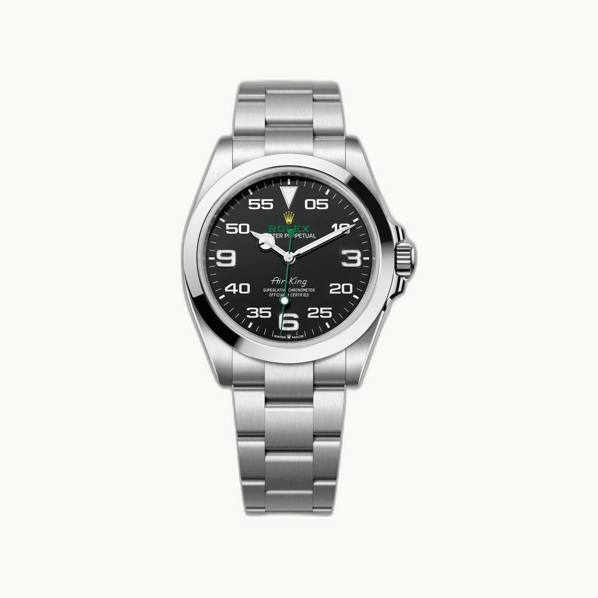 Rolex Air-King 126900 Black Green - Open Wrist