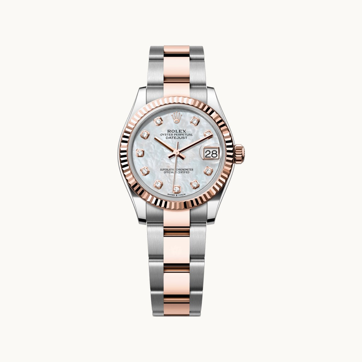 Rolex Datejust 31 278271 Silver Diamond Everose TT - Open Wrist