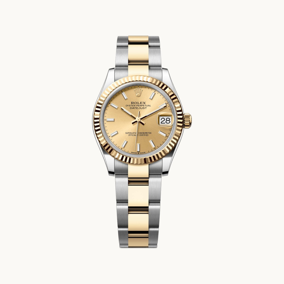 Rolex Datejust 31 278273 Champagne Diamond YG TT - Open Wrist