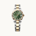 Rolex Datejust 31 278273 Green Diamond Oyster - Open Wrist