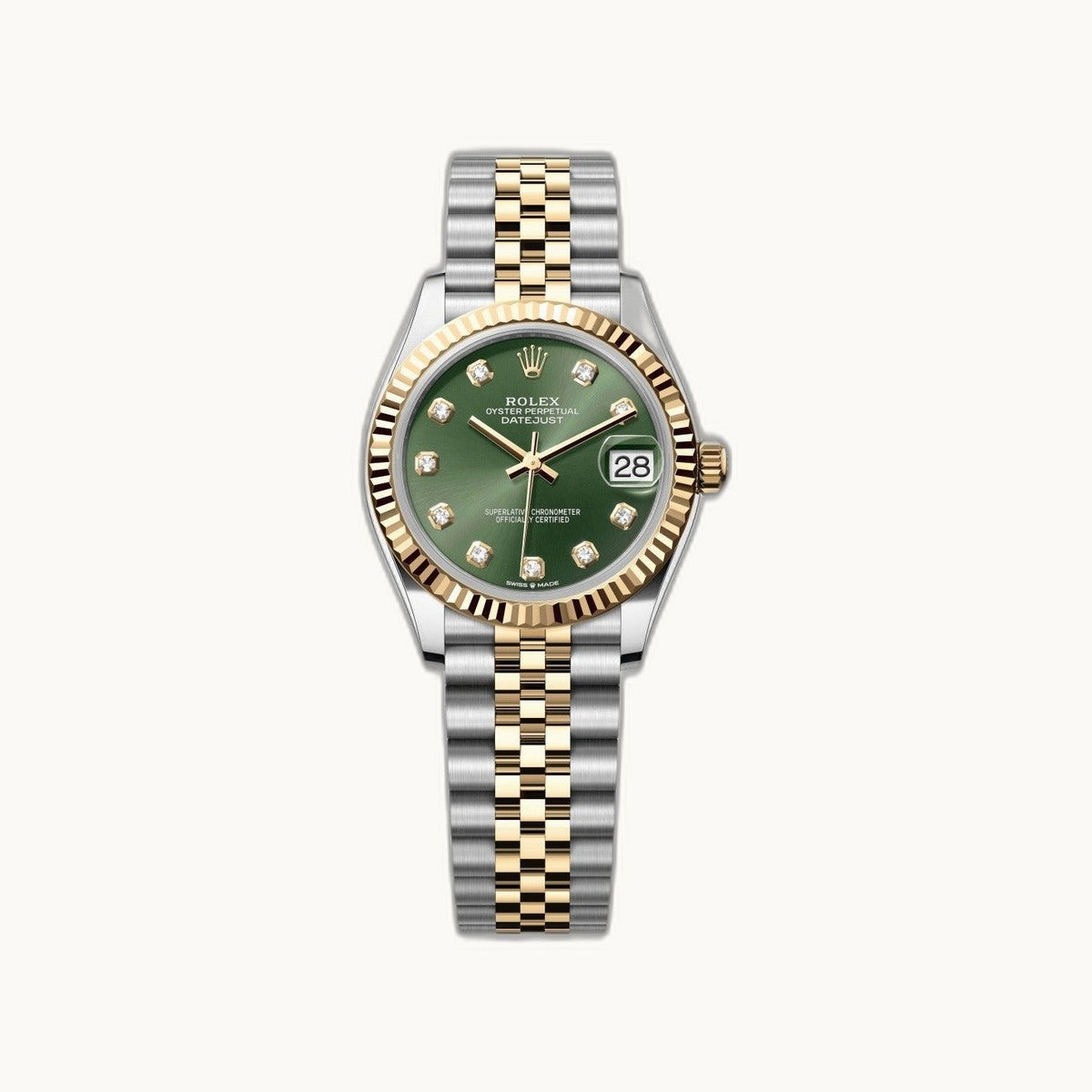 Rolex Datejust 31 278273 Green Roman Jubilee - Open Wrist