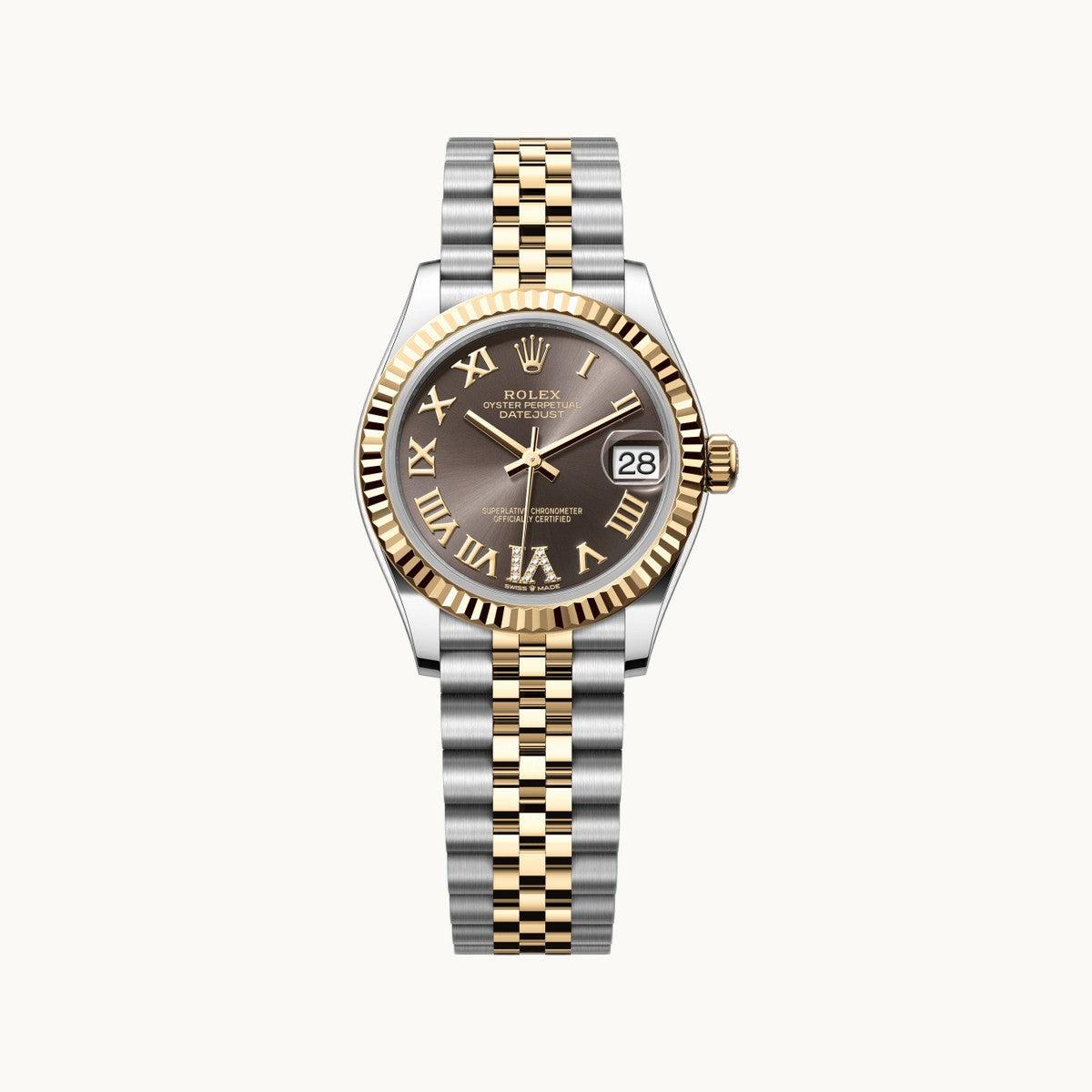 Rolex Datejust 31 278273 Grey Stick Oyster - Open Wrist