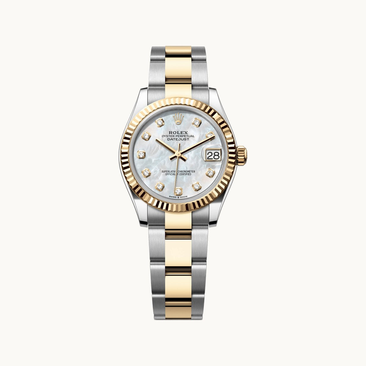 Rolex Datejust 31 278273 Silver Diamond YG TT - Open Wrist