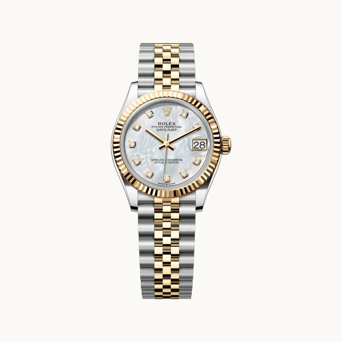 Rolex Datejust 31 278273 Silver Roman Jubilee - Open Wrist