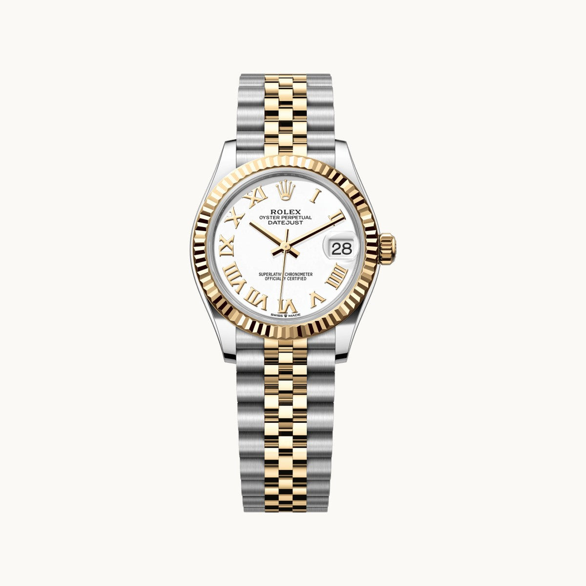 Rolex Datejust 31 278273 White MOP Diamond YG TT - Open Wrist
