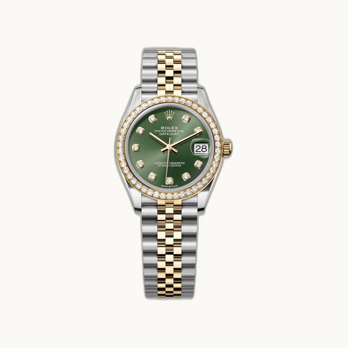 Rolex Datejust 31 278383RBR Green Roman - Open Wrist