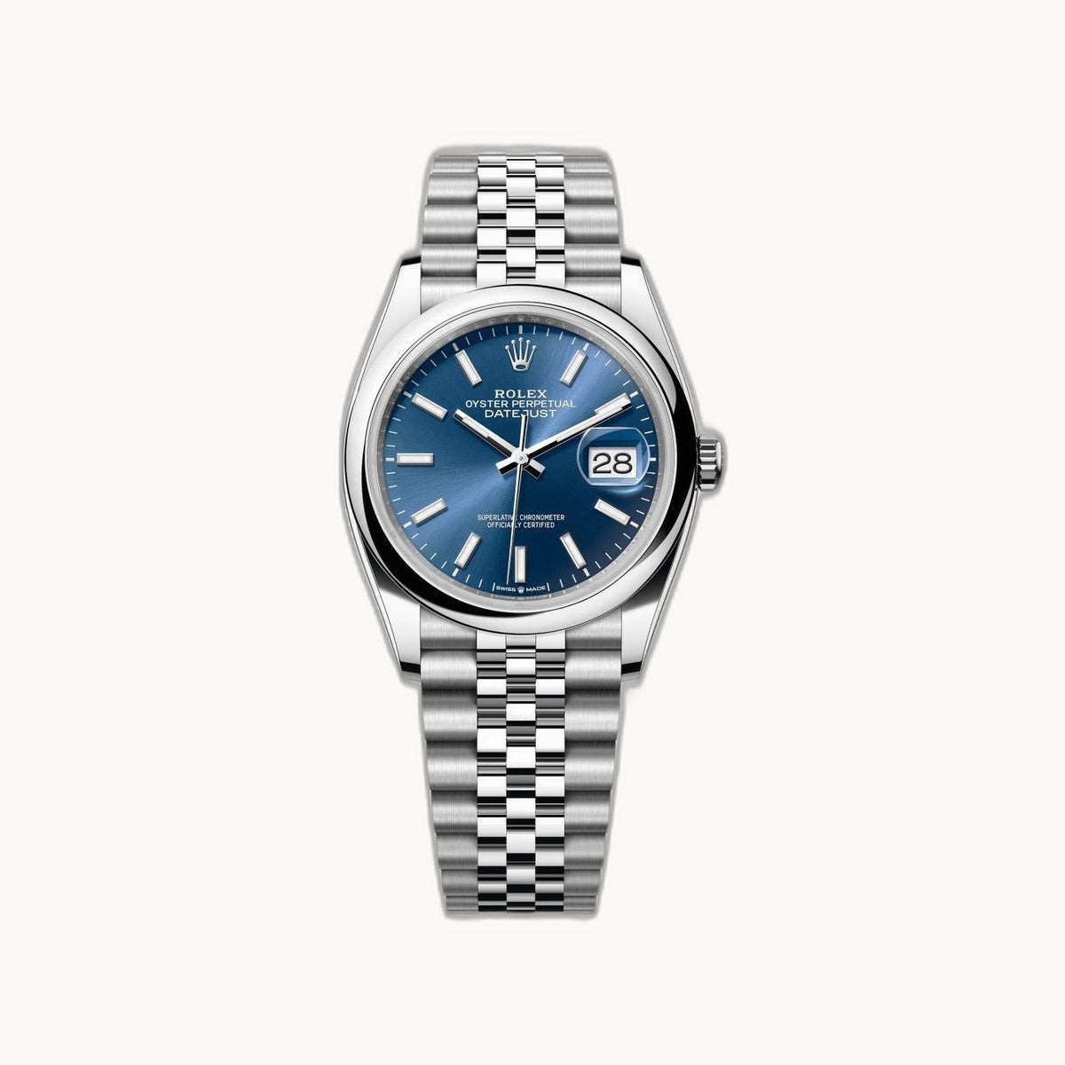 Rolex Datejust 36 126200 Bright Blue - Open Wrist