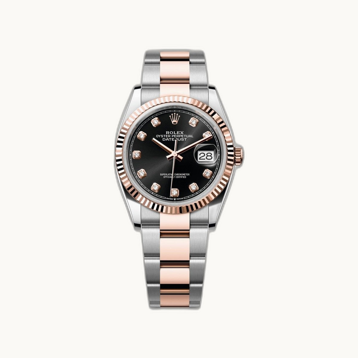 Rolex Datejust 36 126231 Black TT Everose - Open Wrist