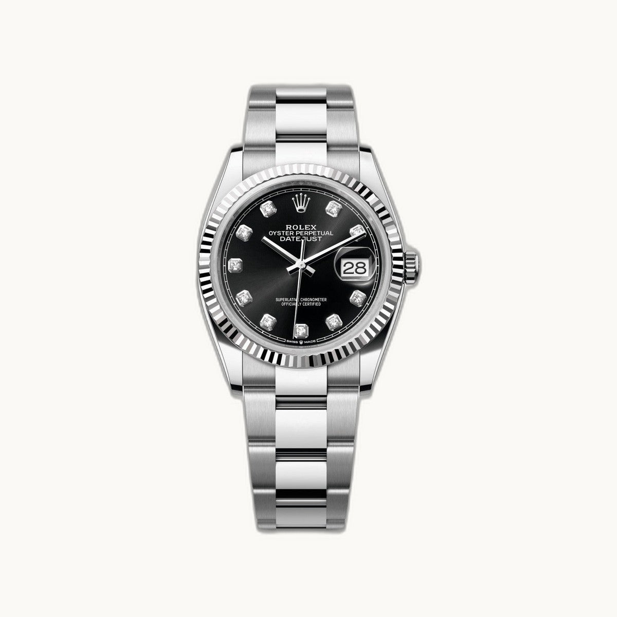 Rolex Datejust 36 126234 Black Diamond Fluted - Open Wrist