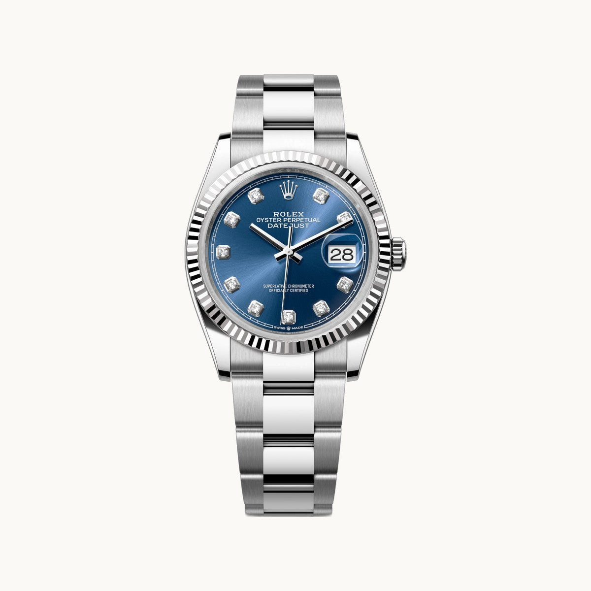 Rolex Datejust 36 126234 Bright Blue Jubilee - Open Wrist