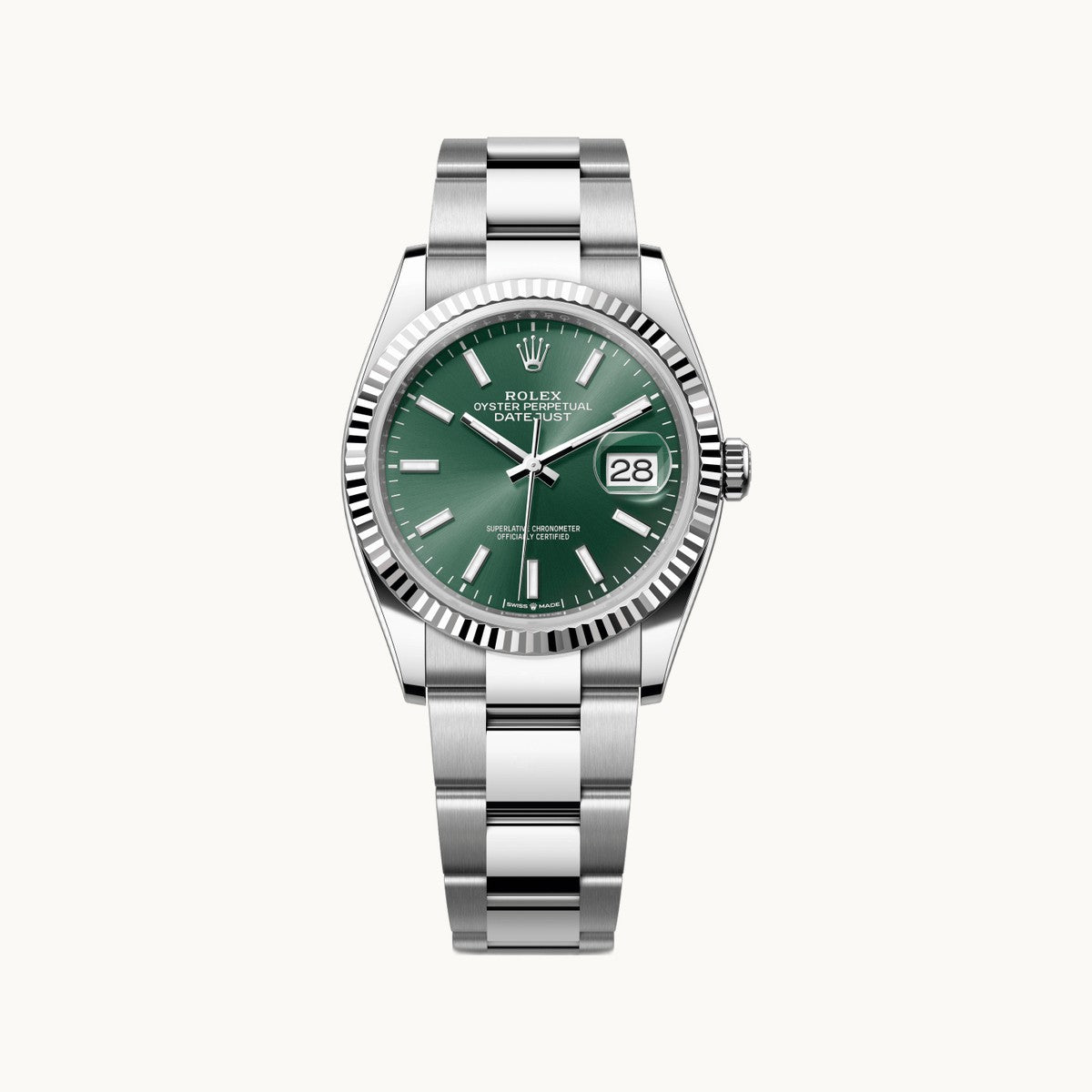 Rolex Datejust 36 126234 Slate Fluted Jubilee - Open Wrist