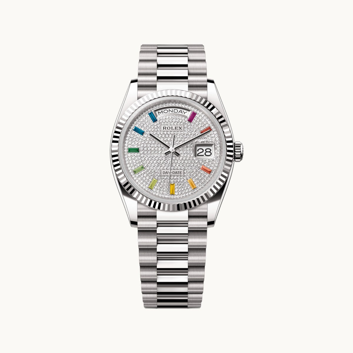 Rolex Datejust 36 128239 Silver White Gold - Open Wrist