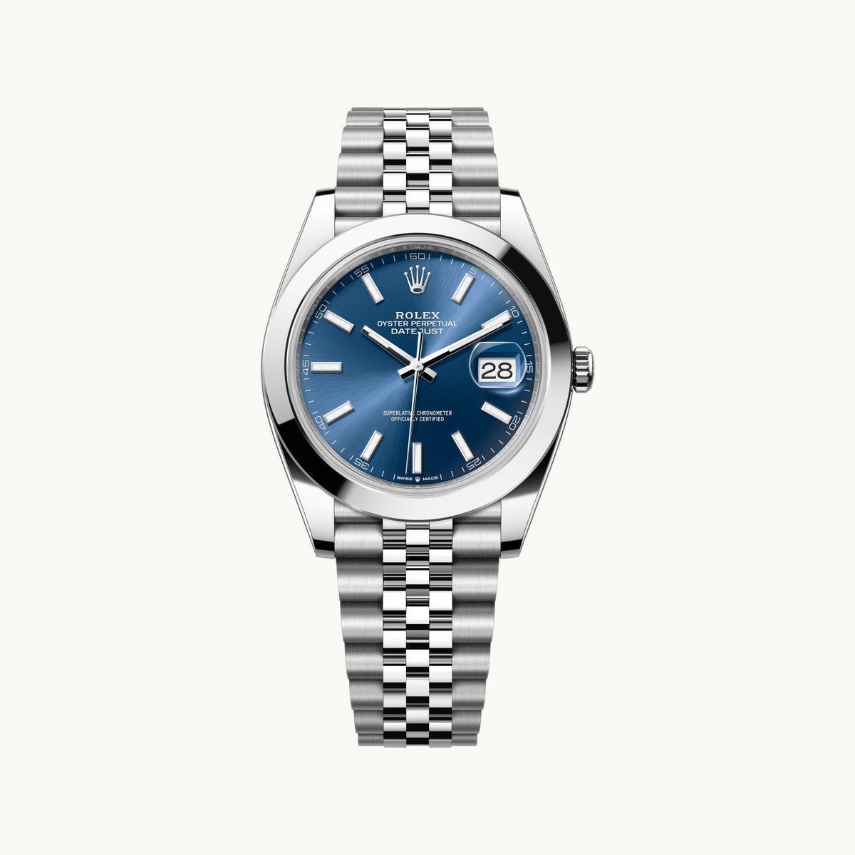 Rolex Datejust 41 126300 Azzurro Blue Oyster - Open Wrist