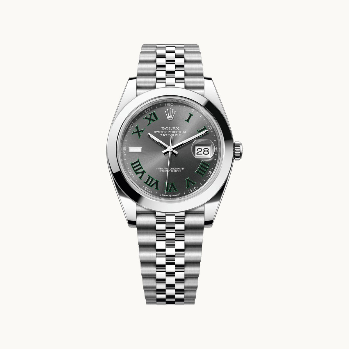 Rolex Datejust 41 126300 Grey Smooth Jubilee - Open Wrist