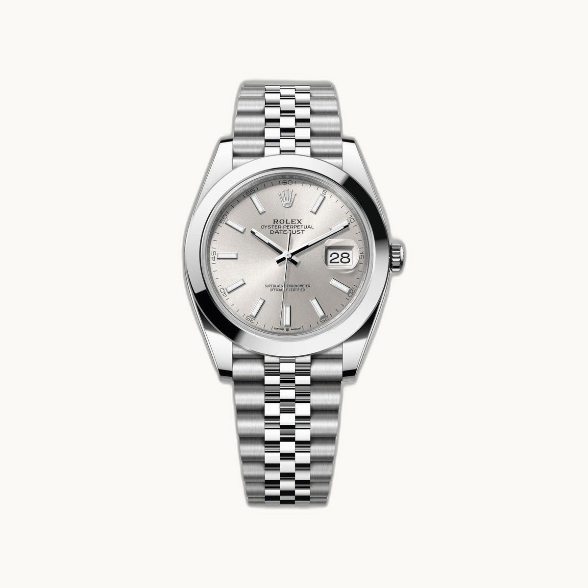 Rolex Datejust 41 126300 Silver Stick Jubilee - Open Wrist
