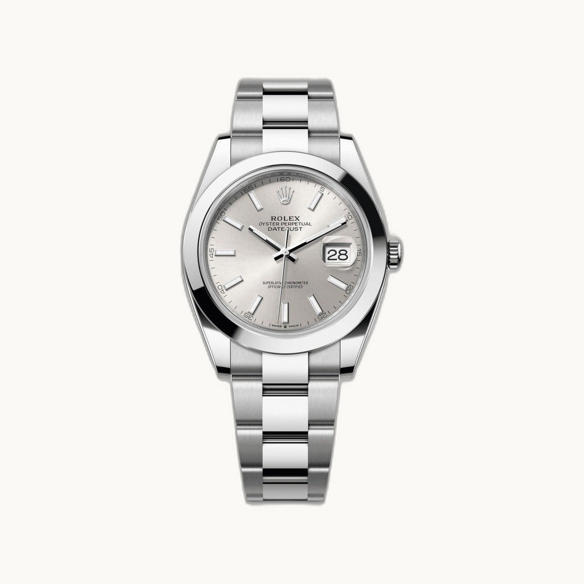 Rolex Datejust 41 126300 Silver Stick Oyster - Open Wrist