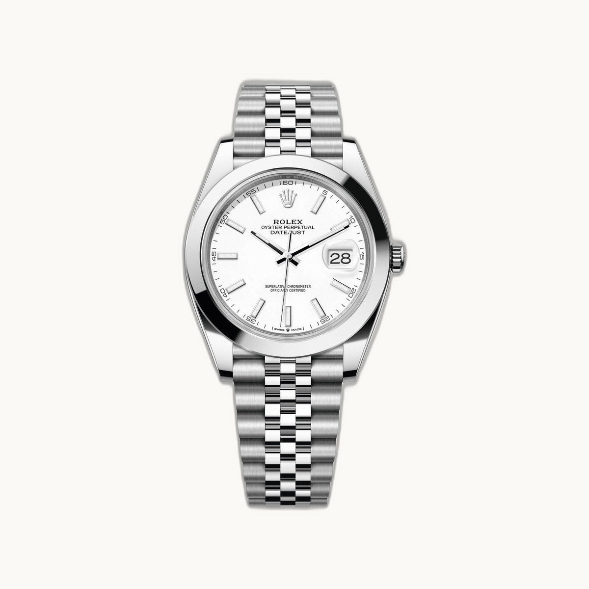 Rolex Datejust 41 126300 White Roman Jubilee - Open Wrist