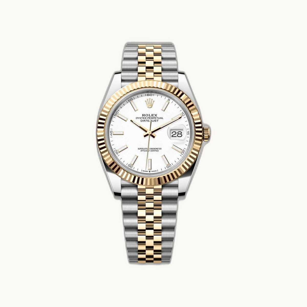 Rolex Datejust 41 126333 White TT YG Jubilee - Authenticated by Open Wrist