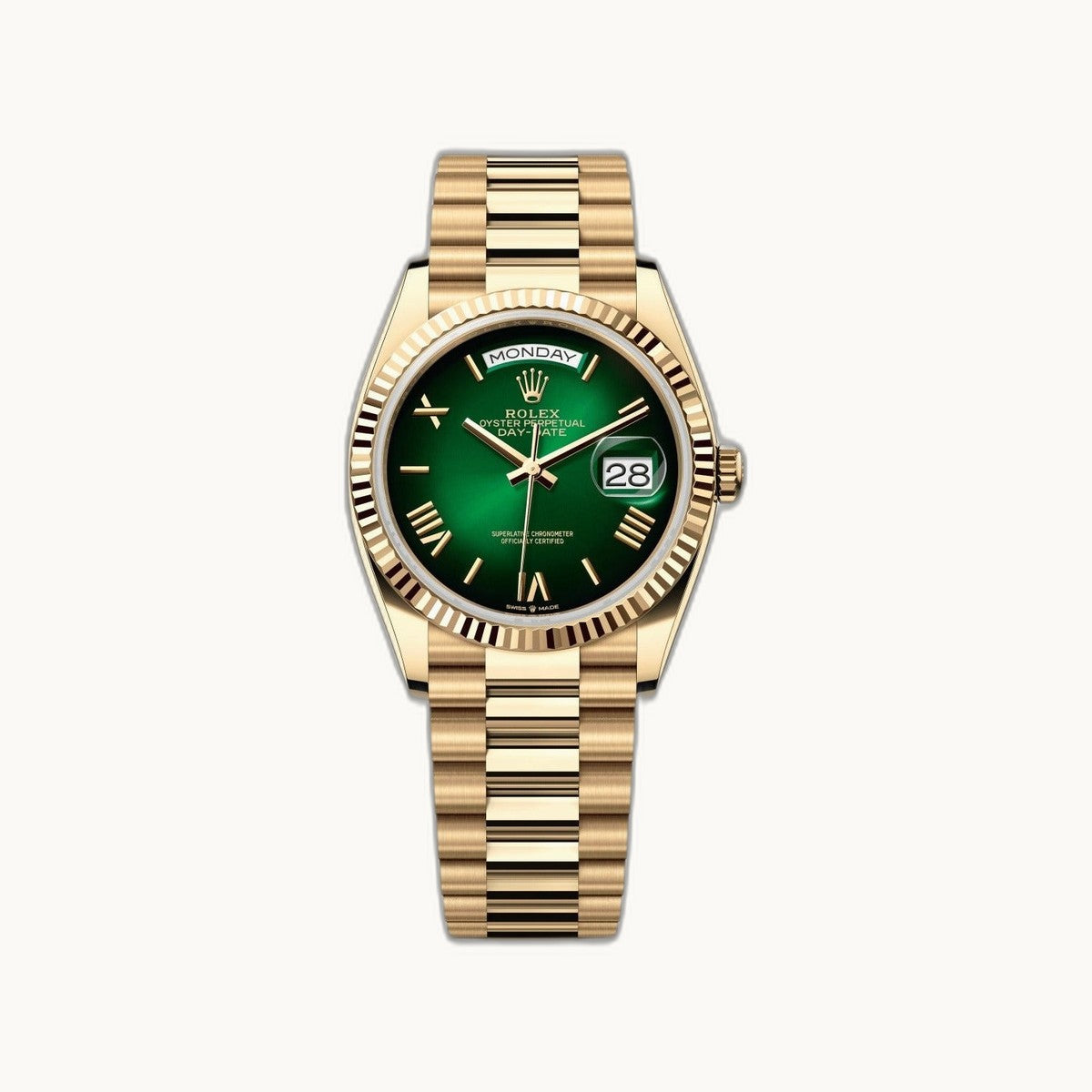 Rolex Day-Date 36 128238 Green - Authenticated by Open Wrist