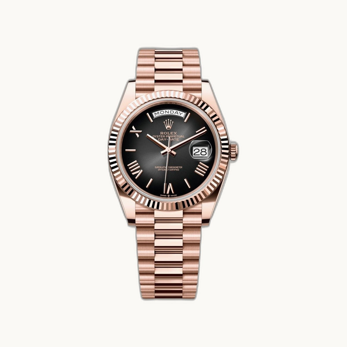 Rolex Day-Date 40 228235 Everose Silver - Authenticated by Open Wrist