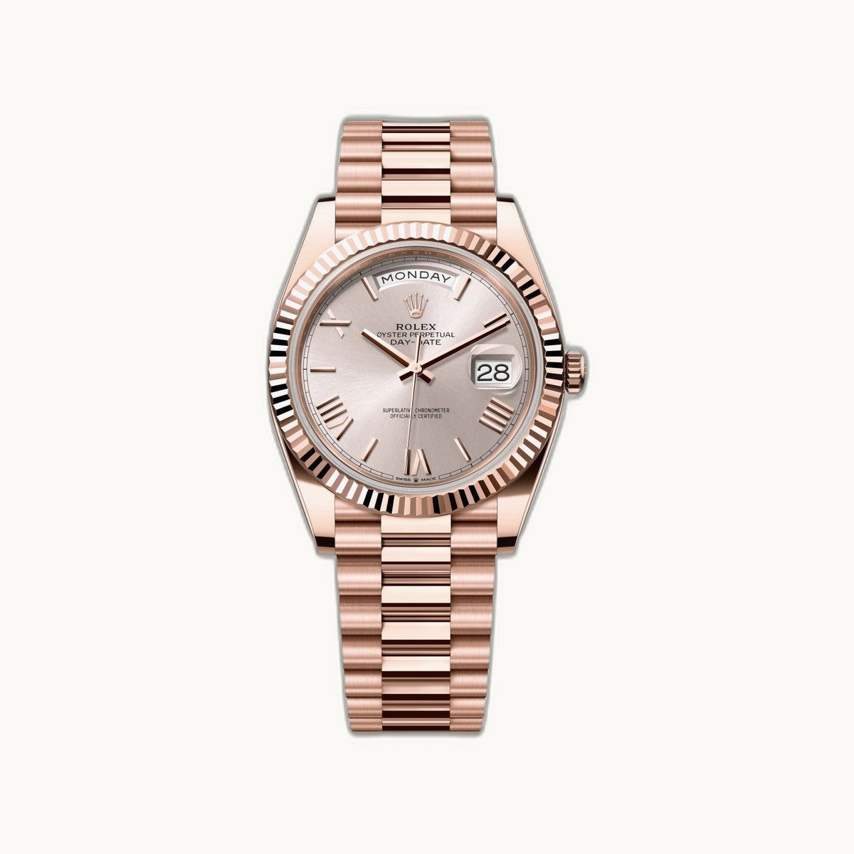 Rolex Day-Date 40 228235 Everose Sundust - Authenticated by Open Wrist