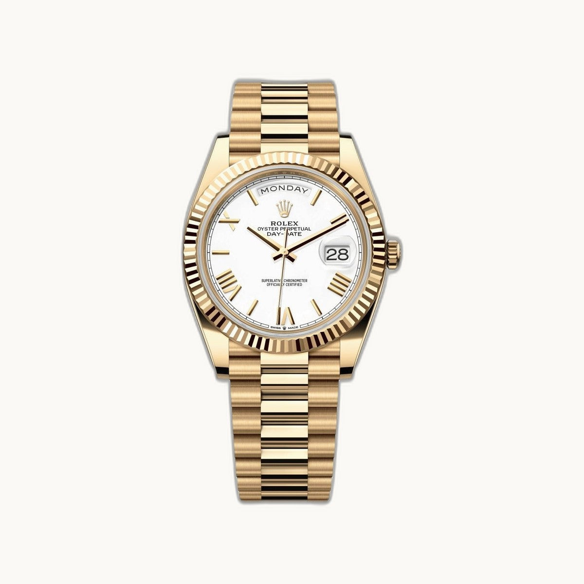 Rolex Day-Date 40 228238 White - Authenticated by Open Wrist