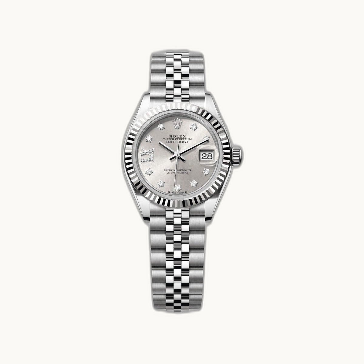 Rolex Lady-Datejust 28 279174 Silver Diamond - Authenticated by Open Wrist