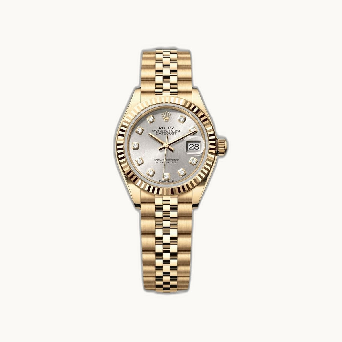 Rolex Lady-Datejust 28 279178 Silver Diamond - Authenticated by Open Wrist
