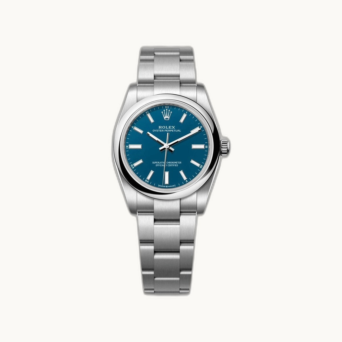 Rolex Oyster Perpetual 34 124200 Bright Blue - Authenticated by Open Wrist