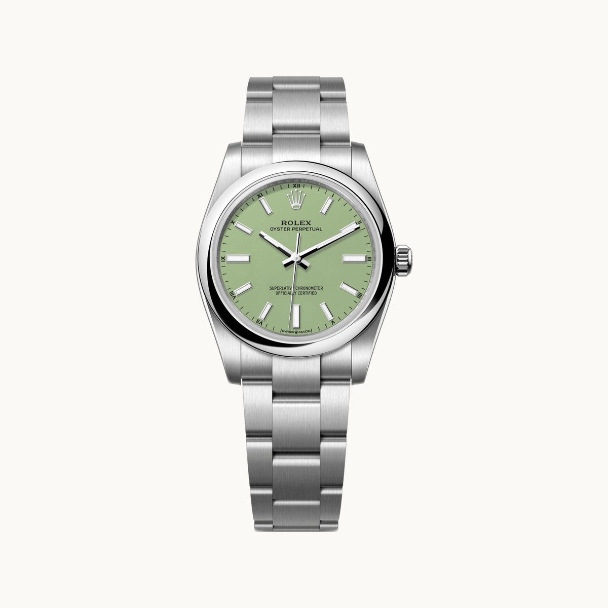 Rolex Oyster Perpetual 34 124200 Pistachio - Authenticated by Open Wrist